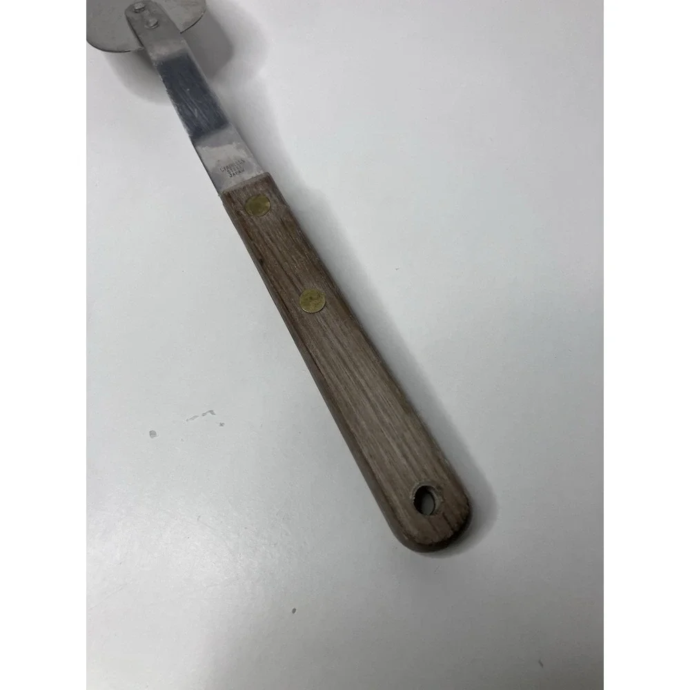 Vintage Stainless Steel USA Pie Cake Cut & Serve Wood Handle 12